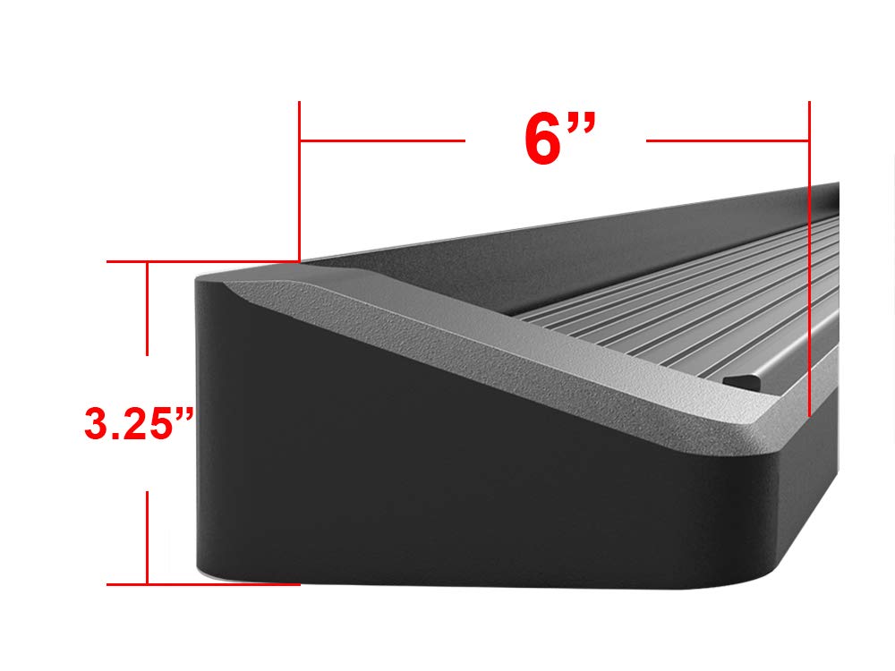 APS Black Running Boards Compatible with Chevy Silverado GMC Sierra 1500 2019-2026 Crew Cab & 2500 HD 3500 HD 2020-2026 (Silverado 1500 LTD Sierra 1500 LD 2022) - Image 3