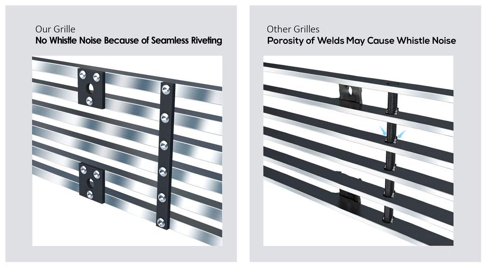 APS Premium 304 Stainless Steel Chrome Horizontal Billet Grille Grill Insert Compatible with Chevy GMC C K Pickup 1981-1987 & 81 82 83 84 85 86 87 88 Blazer Suburban Jimmy Main Upper N19-S20058C - Image 6