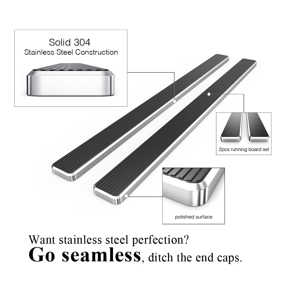 APS Running Boards 6 inches Compatible with Toyota 4Runner 2014-2024 SR5 & 14-24 TRD Pro & 17-24 TRD Off-Road 304 Stainless Steel (Nerf Bars Side Steps Side Bars) - Image 5