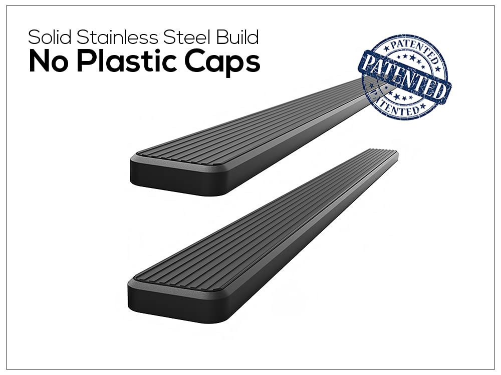 APS 6in Black Stainless Steel Running Boards Compatible with Toyota Tacoma Double Cab Crew Cab 05-23 - Image 4